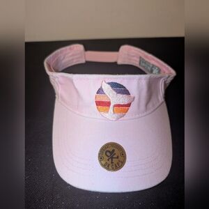 NWT DK Caps Pink Visor with Colorful Whale Tail Embroidered Logo Hilton Head SC